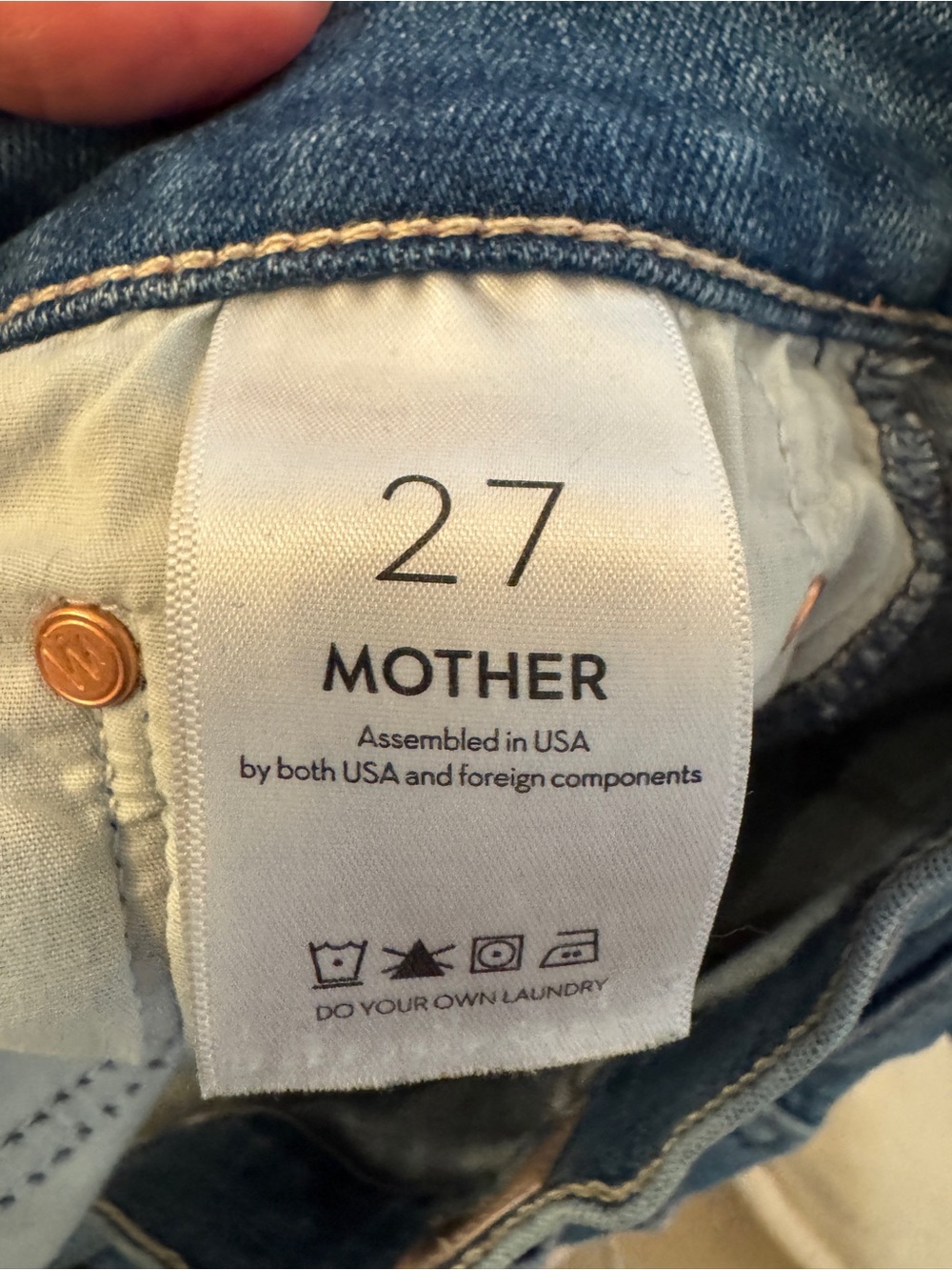 MOTHER The Weekender Fray Mid-Blue Bootcut Women’s Jeans 27 - Picture 5 of 6
